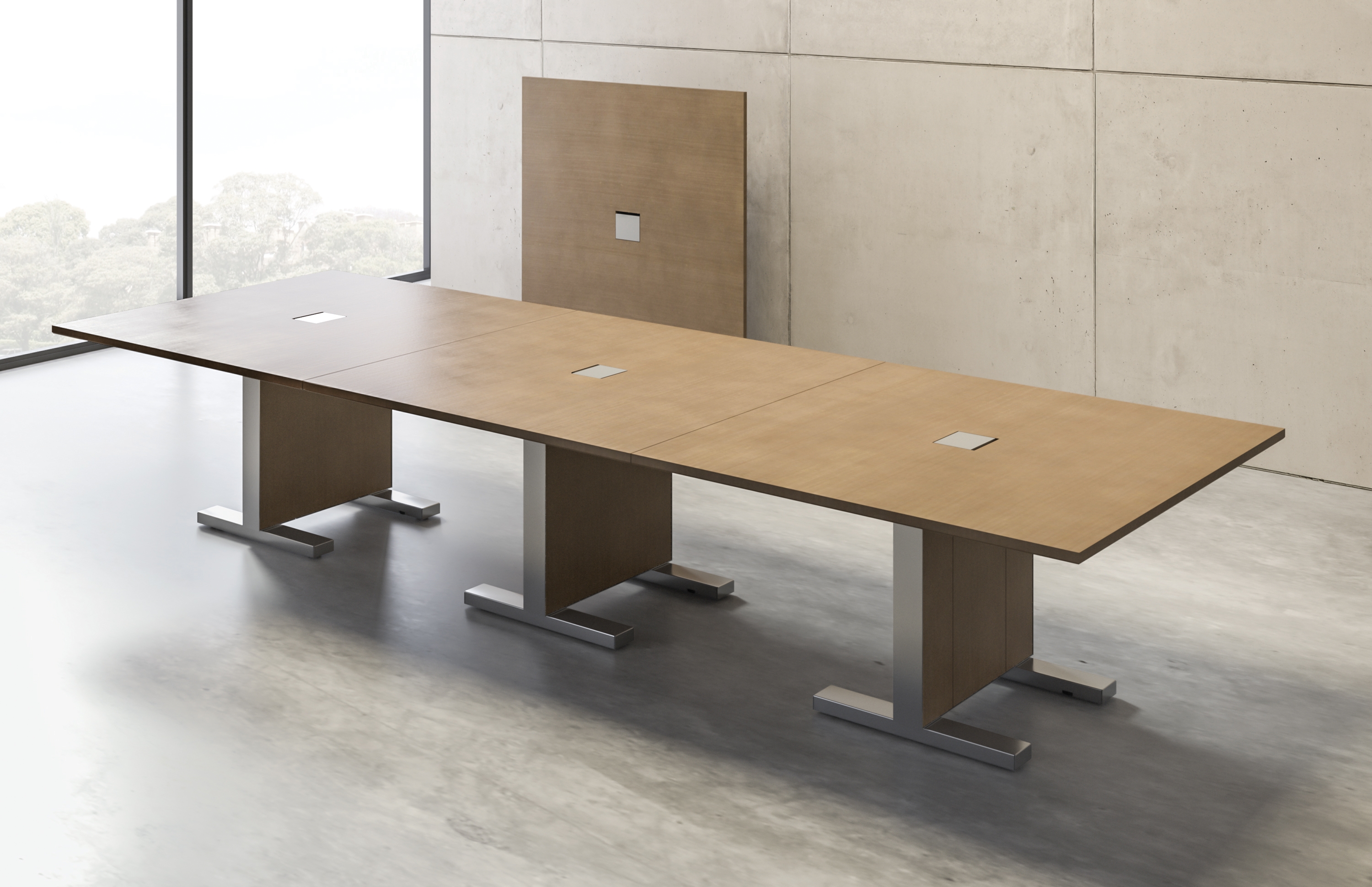 Preview of Approach | Reconfigurable Table | M08 Oak Linea Veneer | Conference Configuration 
