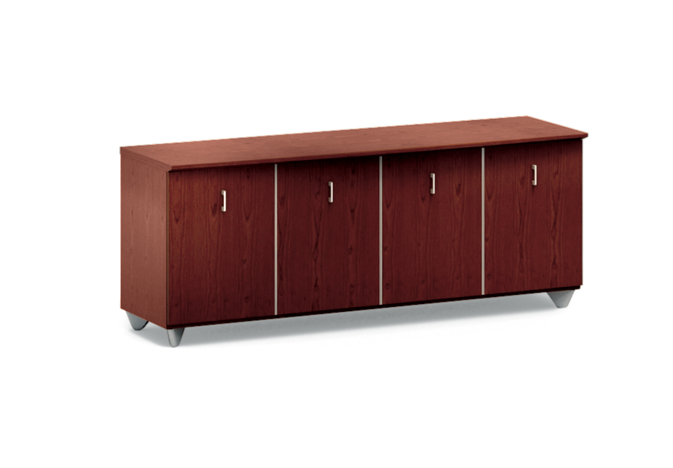 Saber Credenza G25 Natural Walnut Veneer 4 Door Nucraft Assets