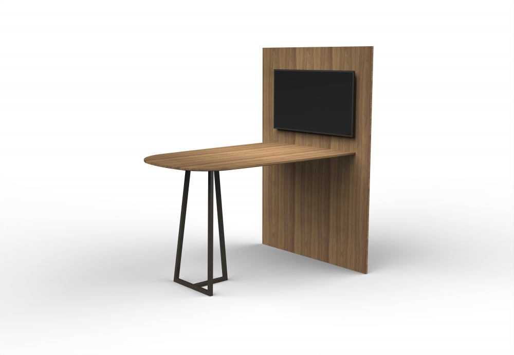 Preview of Two4Six Meeting | Media Table | Walnut Veneer | Open Frame Base 