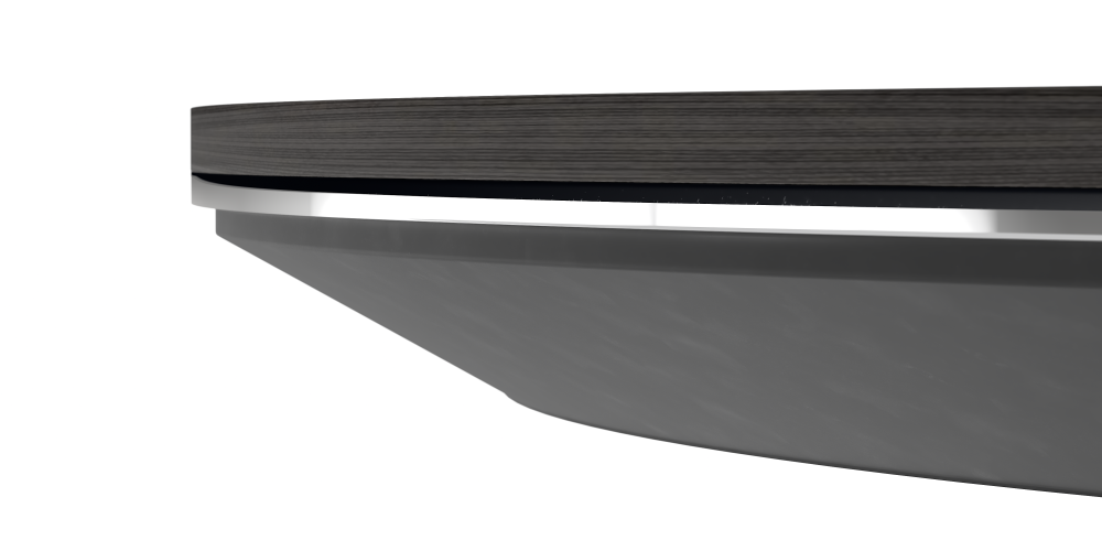 Preview of Ascari Conference | Square Edge with Metal Detail | Veneer top | Polished Chrome Detail | Painted Subtop