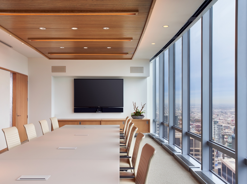 Preview of Flow | Conference Table | QS Quill Backpainted Glass Top | Prominent National Law Firm | Photography by: Christopher Barrett