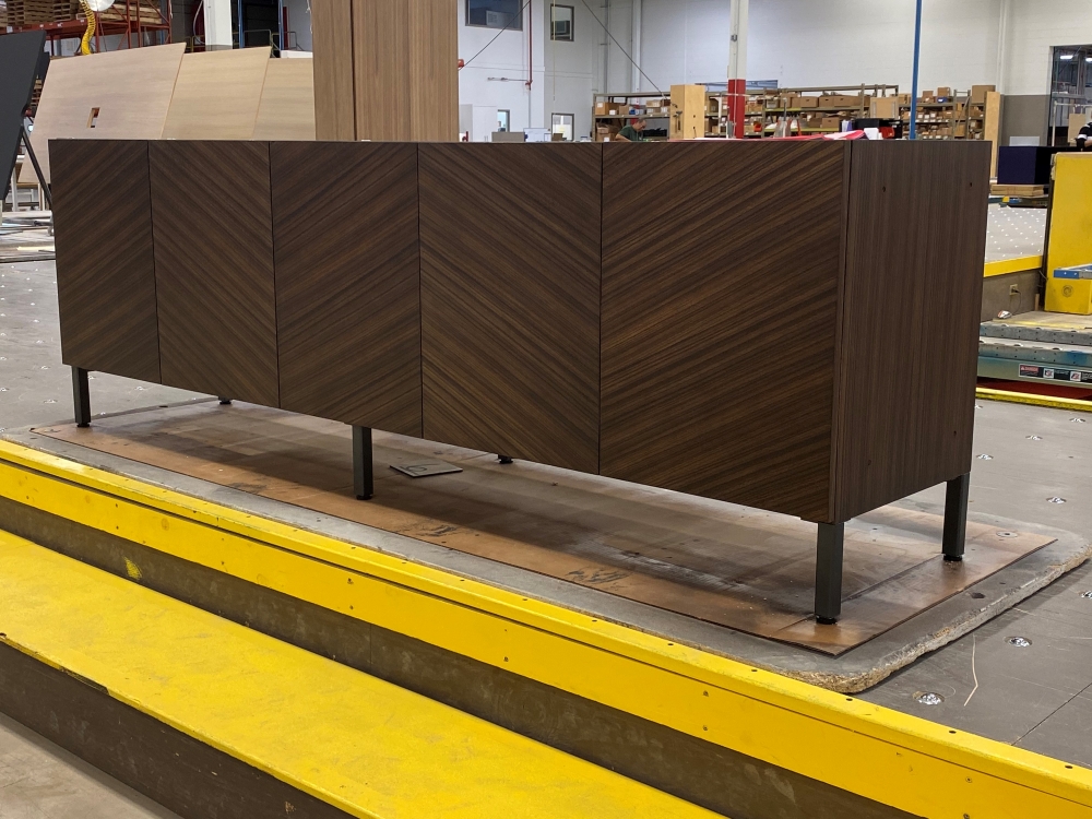 Preview of Flow Credenza | Thicket Paldao | Chevron Pattern | Edge Mounted Base 