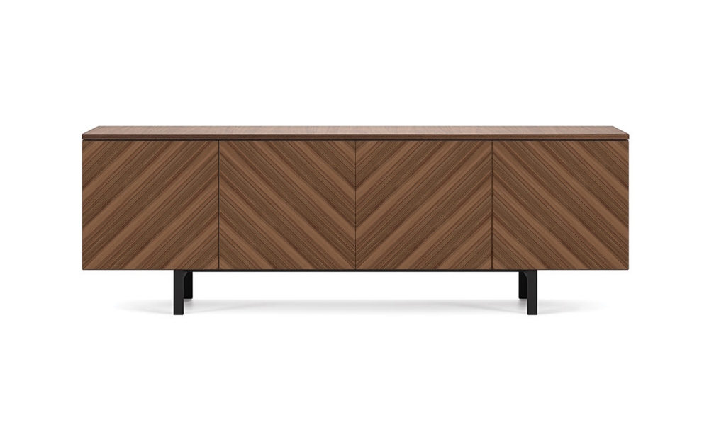 Preview of Flow Credenza | Chevron Veneer layup | Inset Base