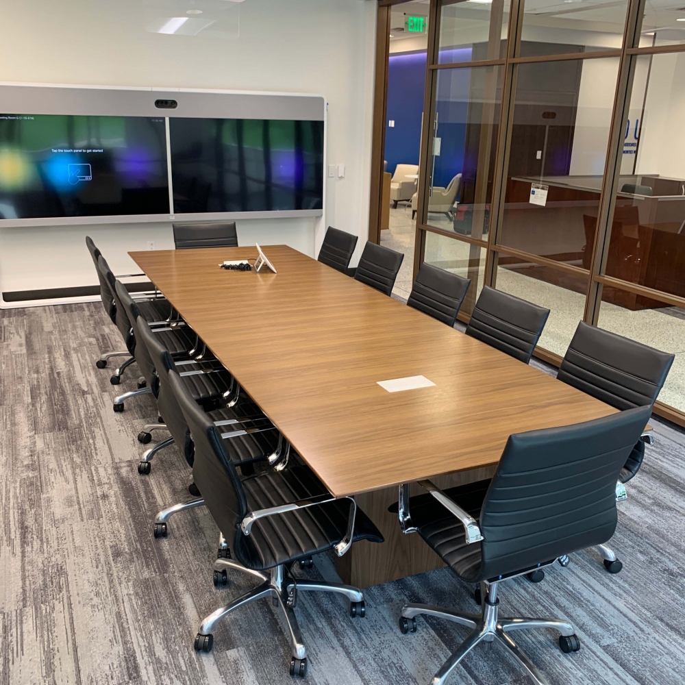 Preview of Flow | Conference Table | Otter Walnut Veneer Rectangle Top | Otter Walnut  Veneer Rectangle Base | Tech Node