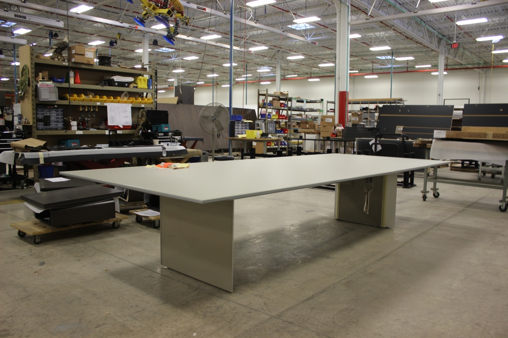 Preview of Tavola | Conference Table | Custom | Glass Top | Painted Panel Base