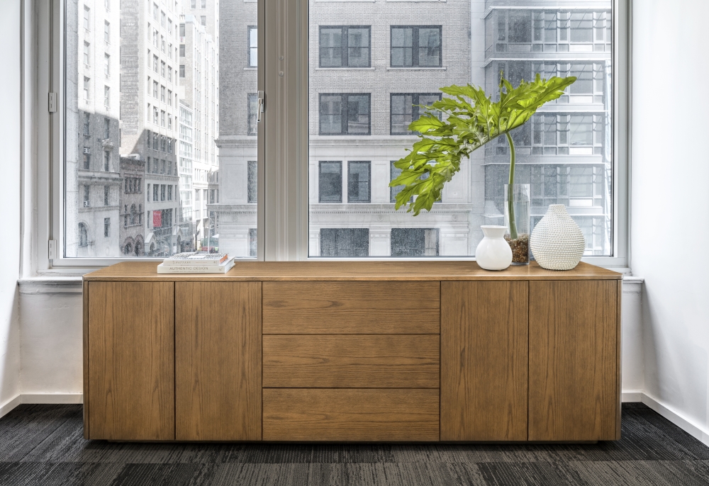 Preview of MYNE Meeting Credenza | Plinth Base | New York Showroom