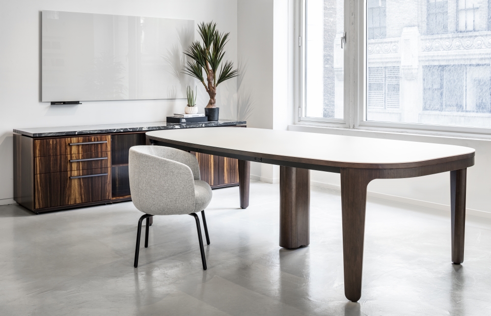 Preview of Alev Meeting Conference Table | Ascari Credenza | New York Showroom