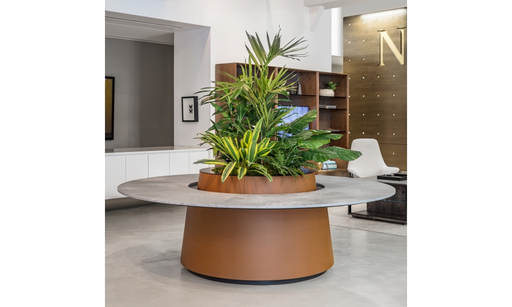 Preview of Custom Flow Table with Planter | New York Showroom