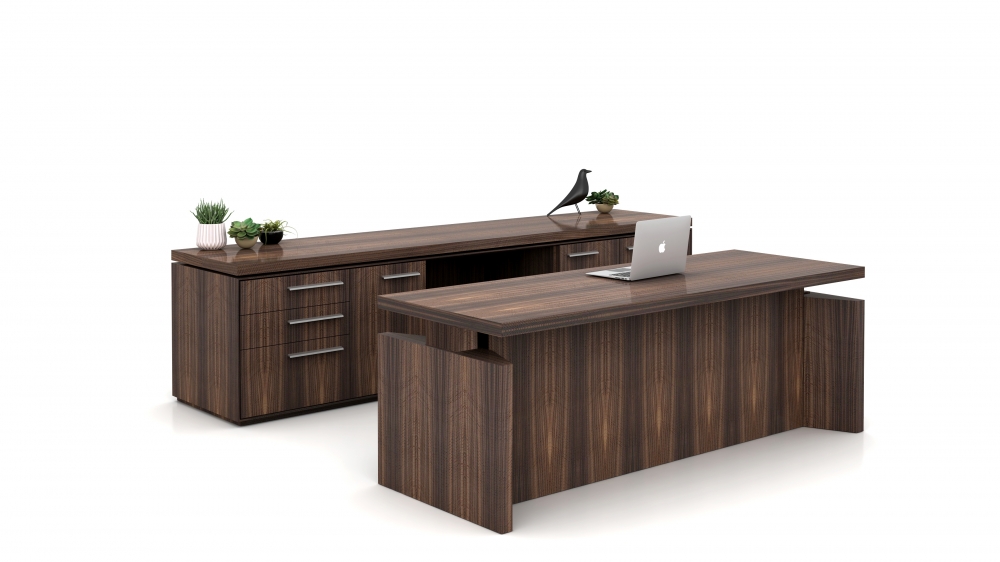 Preview of Ascari Casegood | Freestanding Height Adjustable Desk | Custom Veneer
