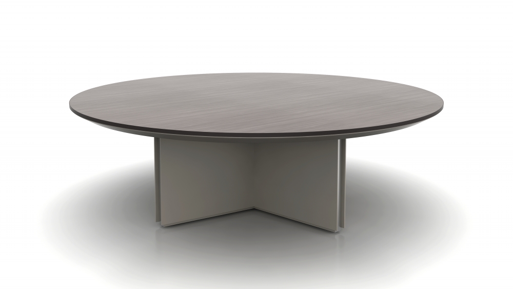 Preview of Ascari | Conference Table | Round Veneer Table | Painted Closed X Base