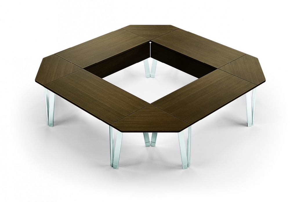 Preview of Agility | Reconfigurable Table | G30 Zinc Walnut Veneer | Diamond Configuration 
