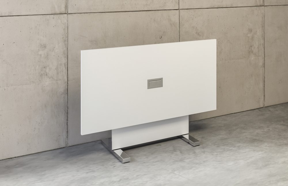 Preview of Approach | Reconfigurable Table | Rectangle Bright White Laminate |  Flipped Top | Tech Node