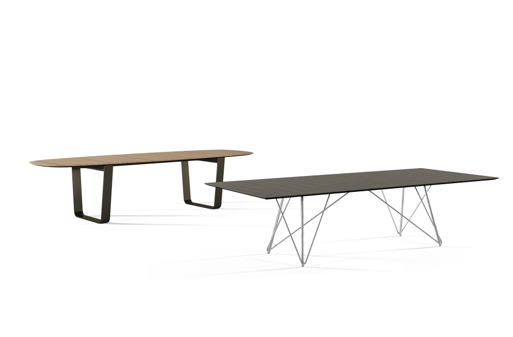 Preview of Baja | Conference Table | Soft Rectangle and Rectangle with Crest Edge | Wire Frame and Hoop Base