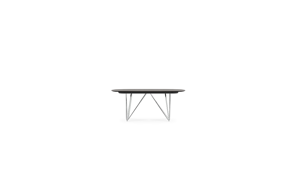 Preview of Baja | Conference Table | Soft Rectangle Top | Polished Chrome Wire Frame Base