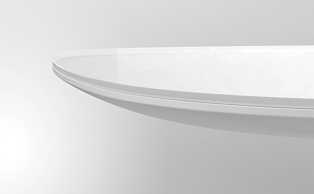 Preview of Baja | Conference Table | White Gloss Backapinted Glass Top | Crest Edge Detail