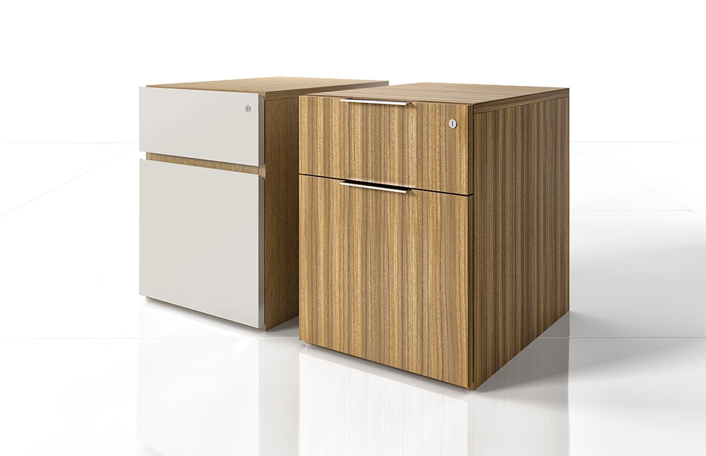 Preview of Cambium | Casegood | White Painted and Paldao Veneer | Pedestals