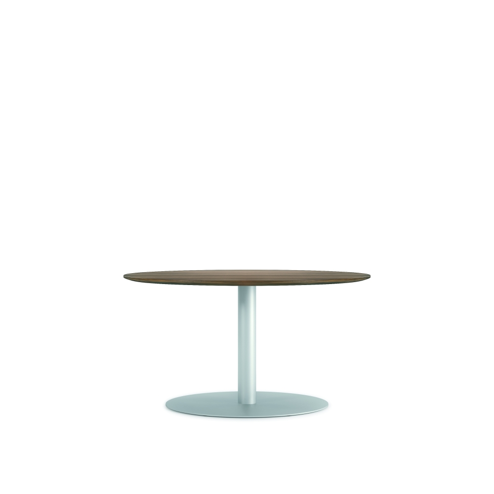 Preview of Flow | Conference Table | 54” Round Veneer Top | Metal Base