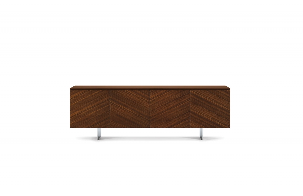 Preview of Flow | Credenza | Chevron Veneer | Blade Base | Conference Height