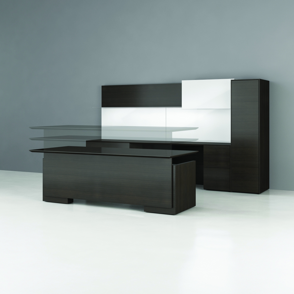 Preview of Merino | Casegood | G30 Zinc Walnut Veneer | Freestanding Application | Adjustable Height Desk Shell