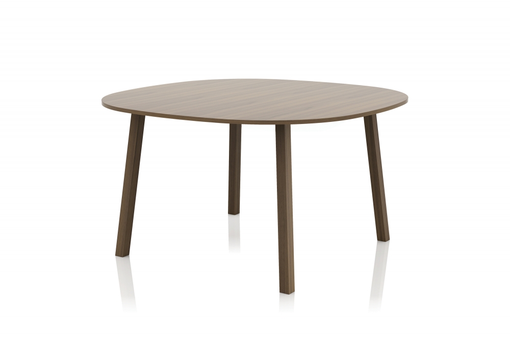 Preview of Two4Six | Meeting Table | Soft Square M35 Marron Walnut Veneer Top | Veneer Post Legs