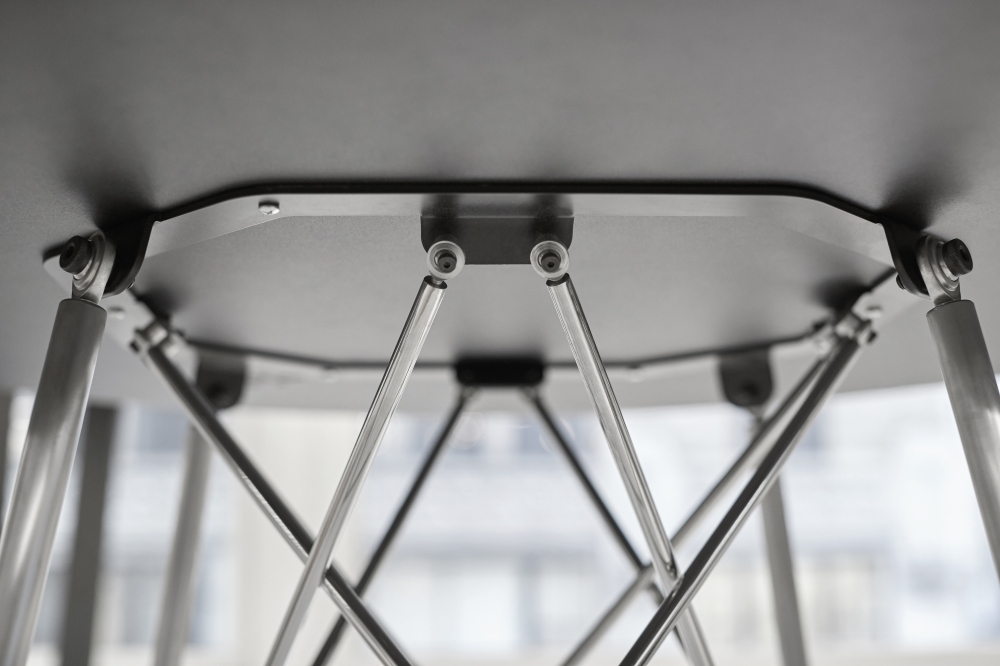 Preview of Baja | Meeting Table | Polished Chrome Wire Frame Base | Detail
