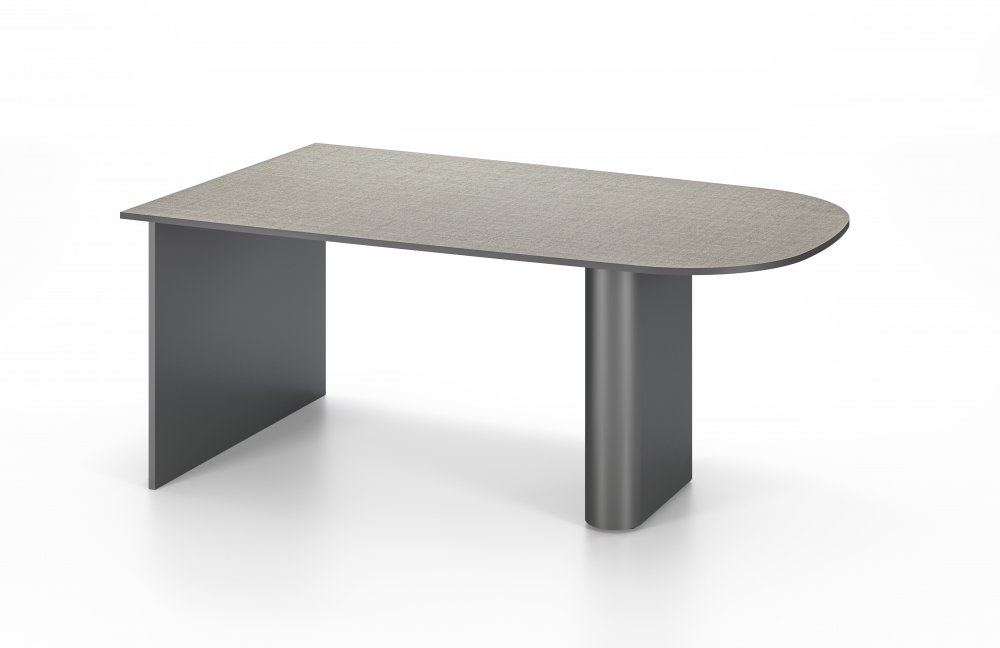 Preview of Two4Six | Media Table | Serene Stardom Laminate D Shape Top | Storm Racetrack Base