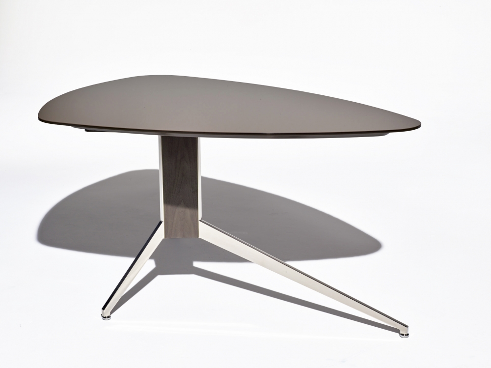 Preview of Merino | Meeting Table | VS Satin Clove Backpainted Glass | Soft Triangle
