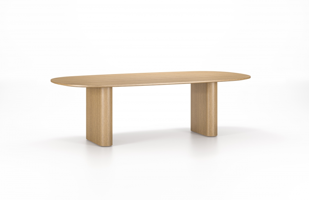 Preview of Two4Six | Meeting Table | Pecan Woodline Laminate | Laminate Racetrack Base | 96” x 48” 