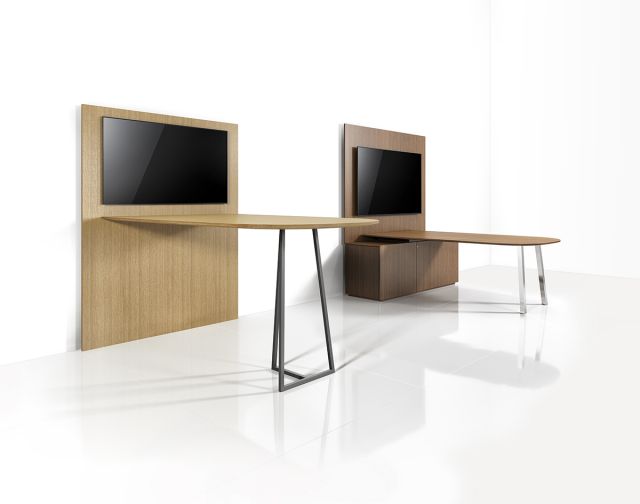 Two4Six | Media Tables | Oak Linea and Walnut Linea