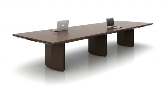 Ascari | Conference Table | Rectangle Veneer Top | Veneer Panel Bases